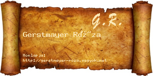 Gerstmayer Róza névjegykártya